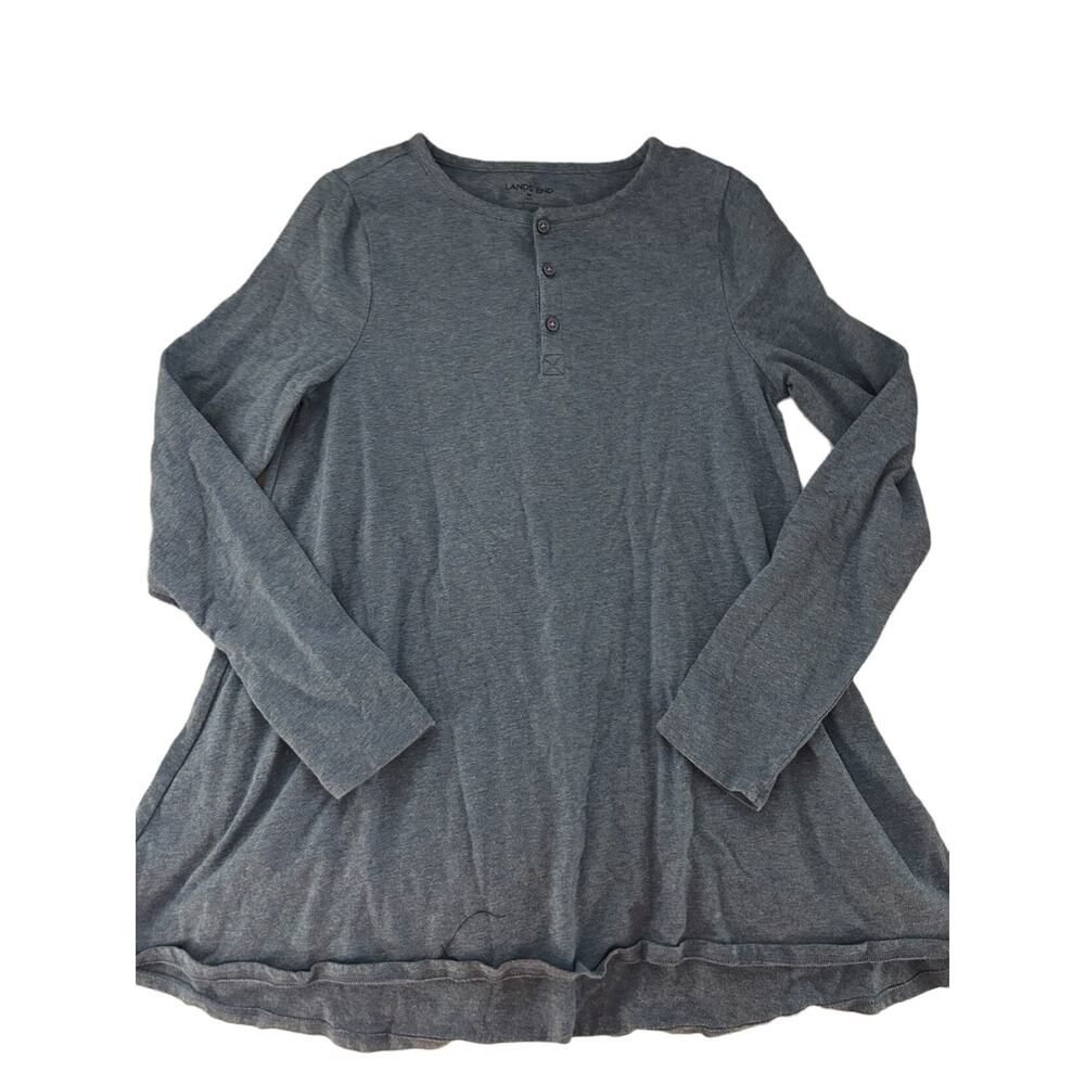 Lands End Tunic Top Blue Grey size 10-12